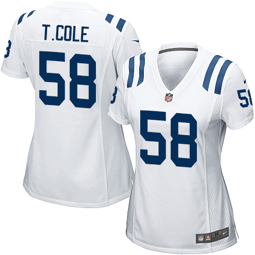 Women's Game Trent Cole Nike Jersey White Road - #58 NFL Indianapolis Colts